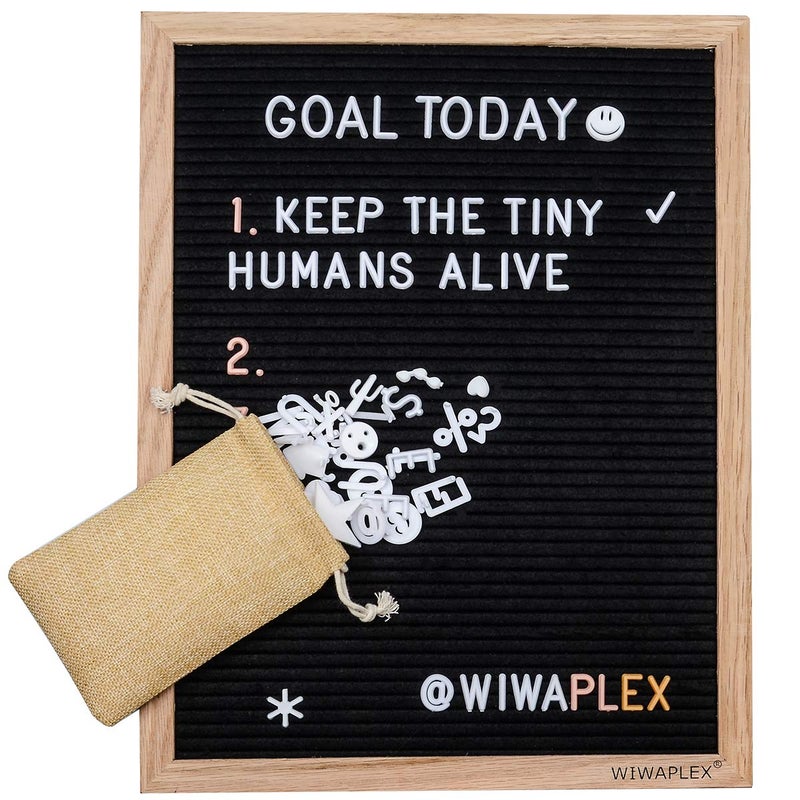 WIWAPLEX Black Felt Letter Board,Word Board Sign,16 x 12 inch Changeable Letter Board with 730 Plastic Message Board Letters Numbers Symbols Pattern,Wooden Tripod Stand, Scissors, 3 Free Storage Bags - Image 4